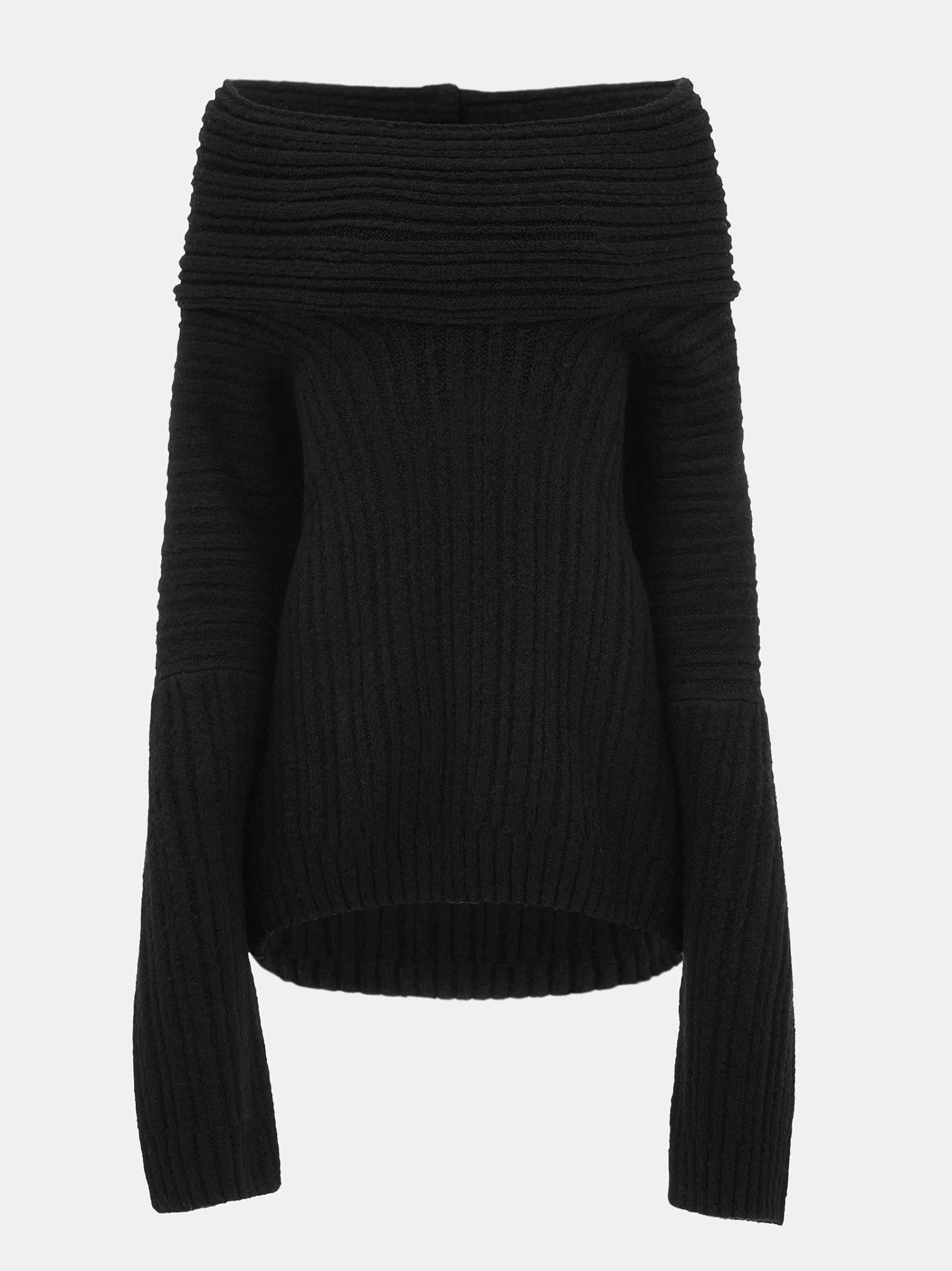 Frauen Source Unknown Becca Ubergroser High-Roll-Strickpullover, Schwarz