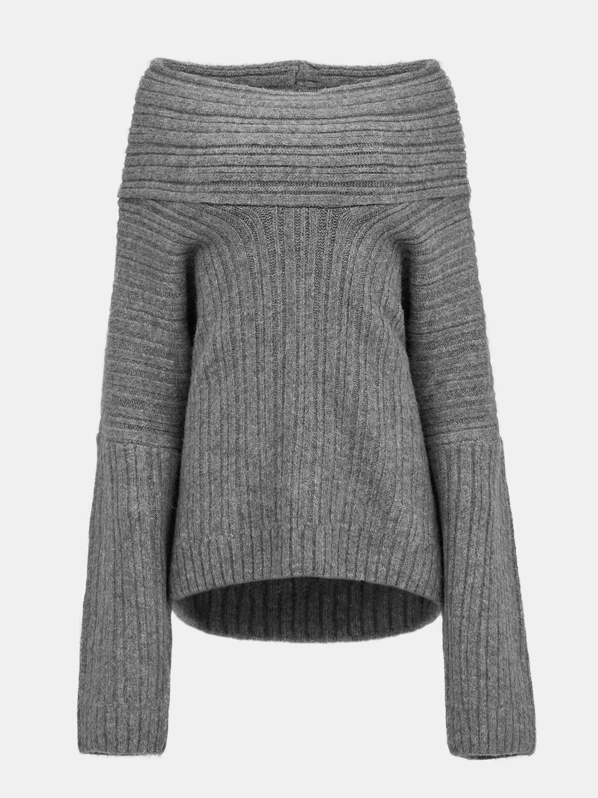 Frauen Source Unknown Becca Ubergroser High-Roll-Strickpullover, Sturmgrau