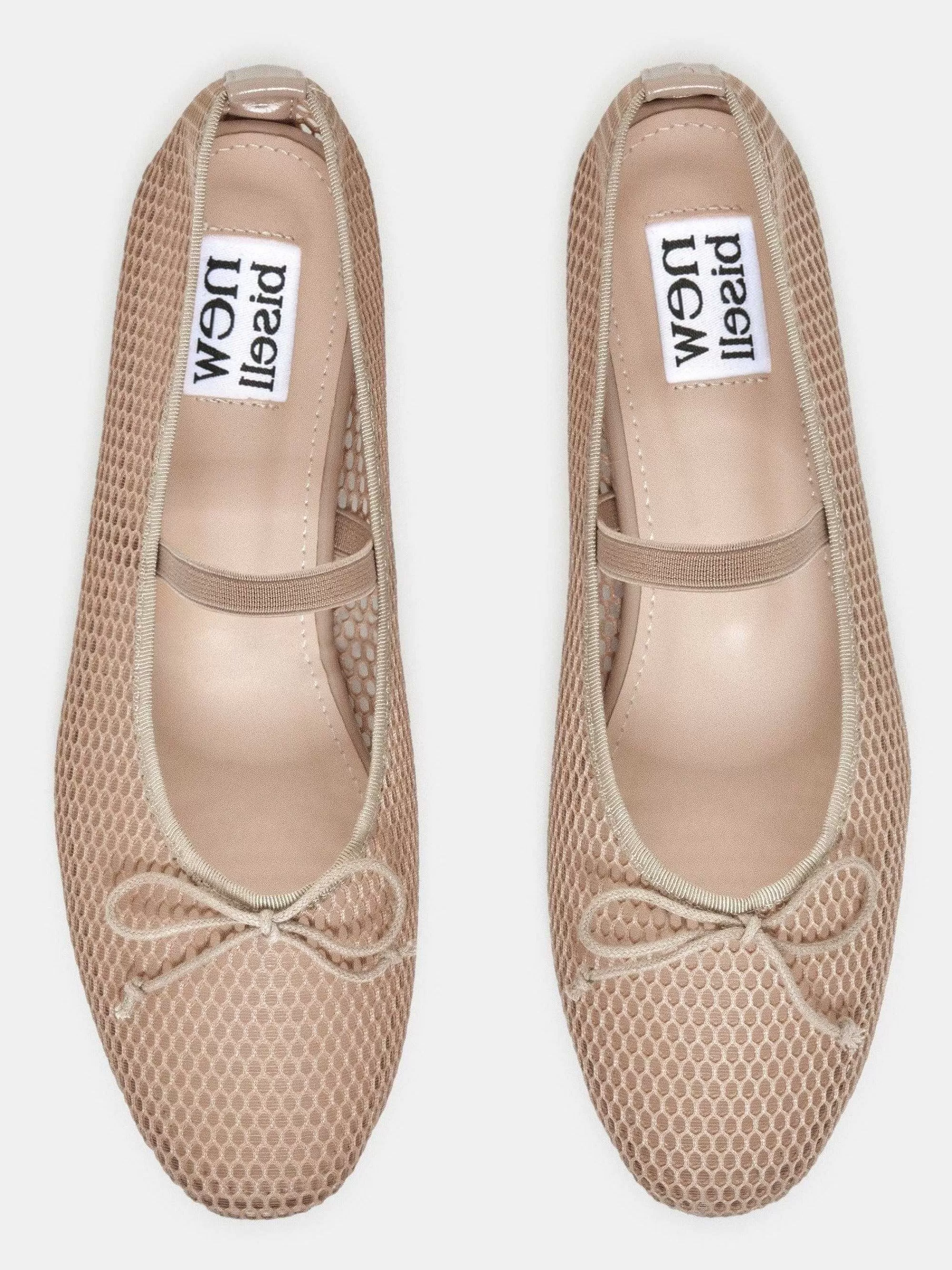 Frauen Source Unknown Mary Jane Mesh-Ballerinas, Taupe