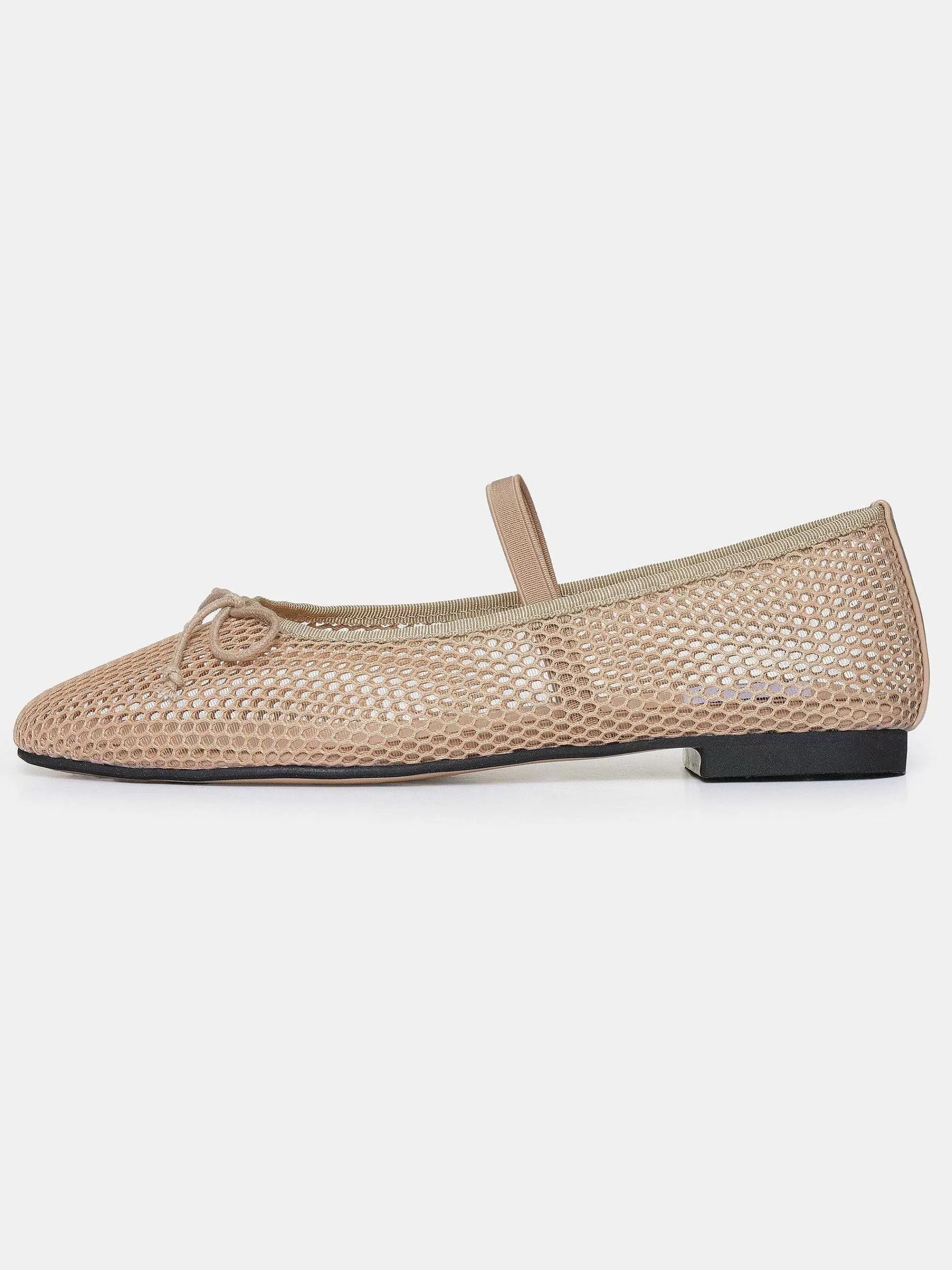 Frauen Source Unknown Mary Jane Mesh-Ballerinas, Taupe