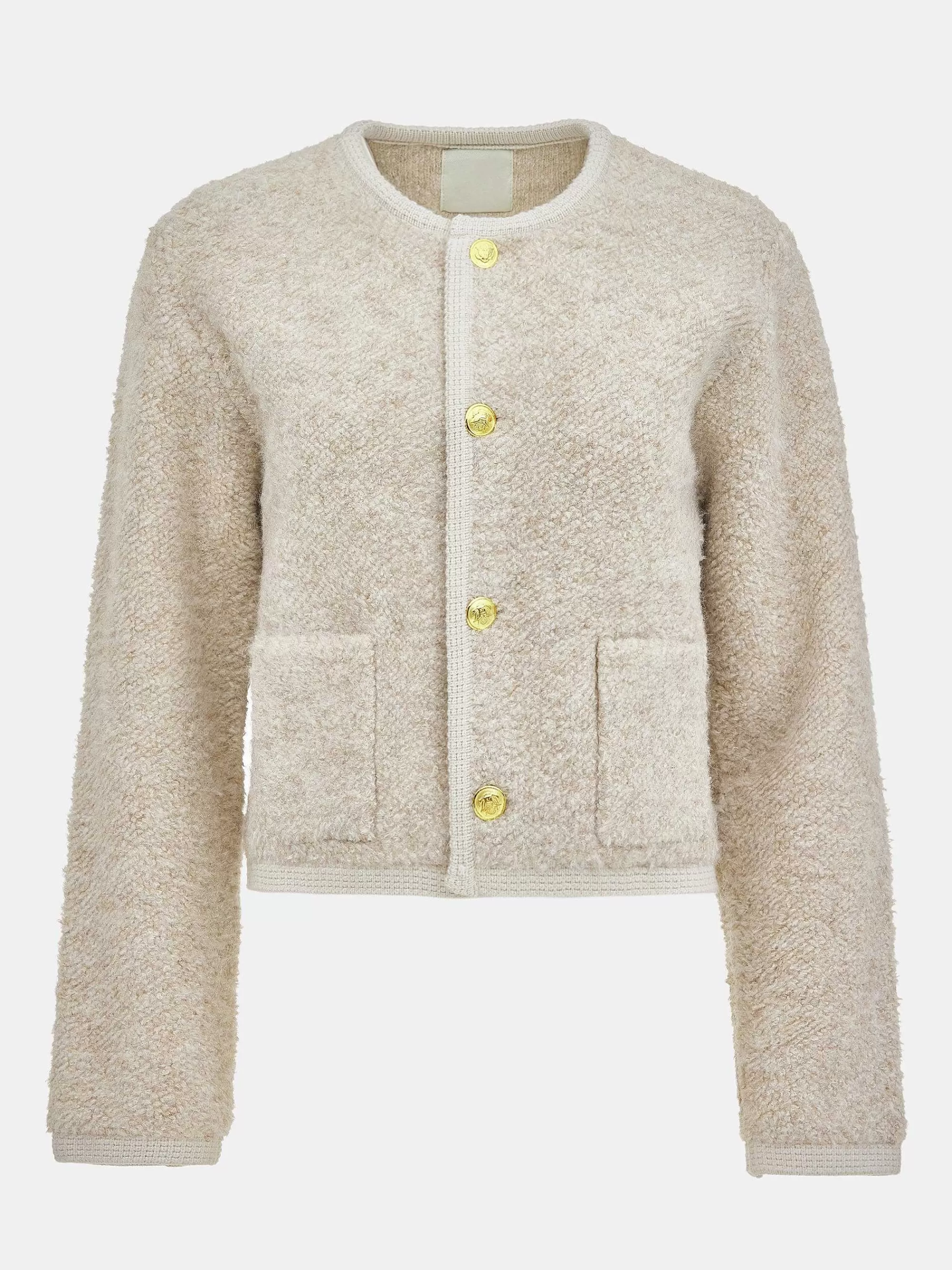 Frauen Source Unknown Mogador Strickjacke Aus Schurwolle, Beige Melange