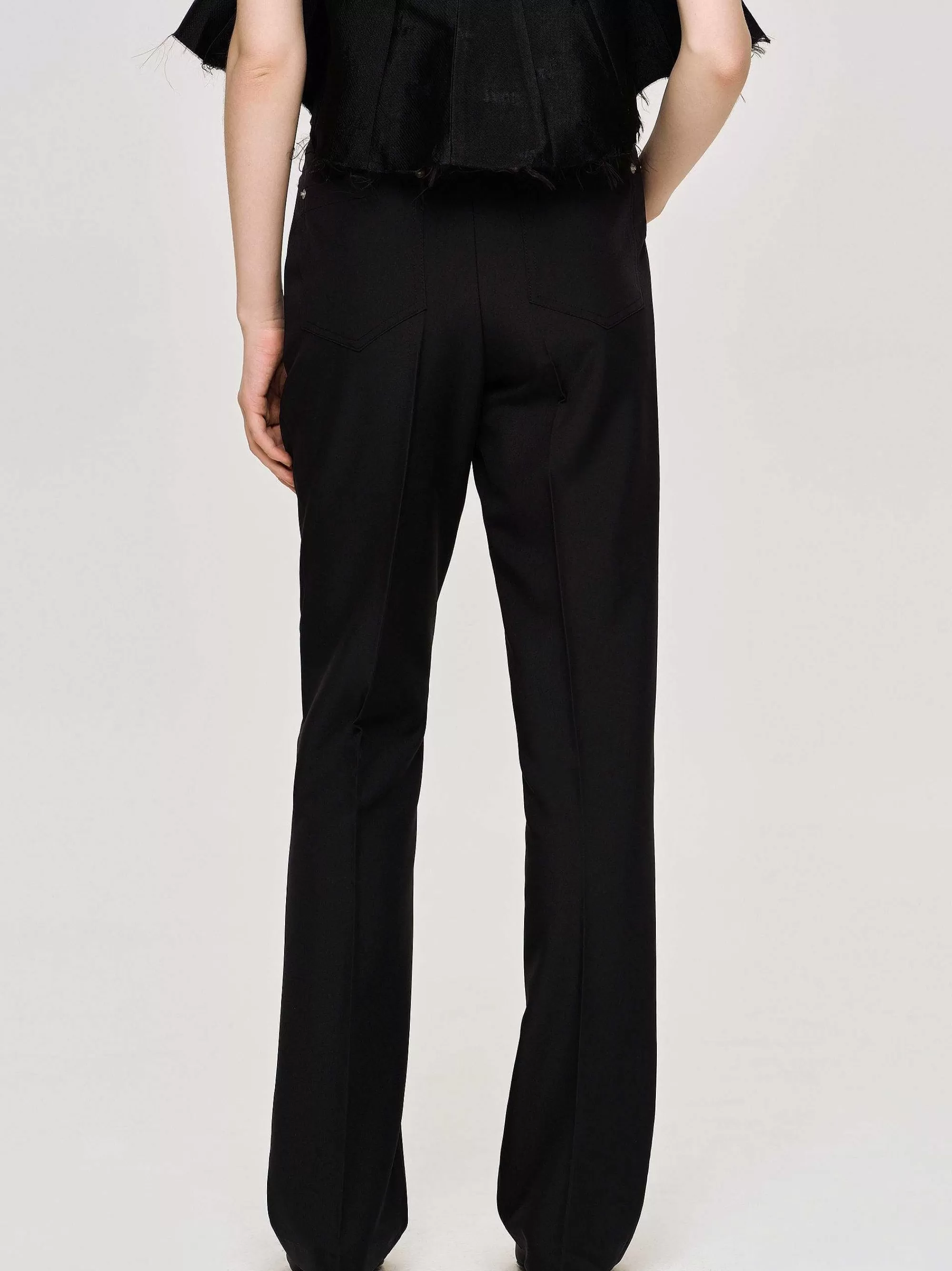 Frauen Source Unknown Slim-Hose Mit Bugelfalte, Schwarz