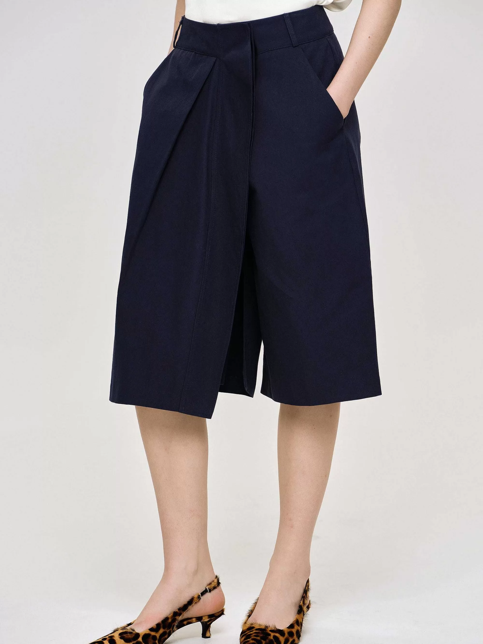 Frauen Source Unknown Wickelshorts Aus Baumwolle, Marineblau